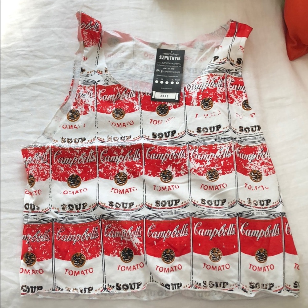 NWT Campbell’s tomato soup crop tank top
